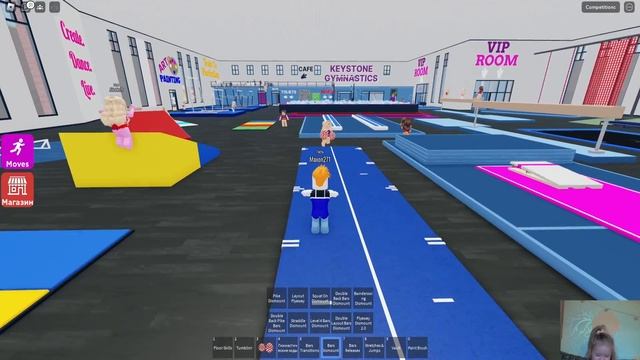 Алиса с папой играют в #роблокс #roblox . Keystone Gymnastics смотреть онлайн