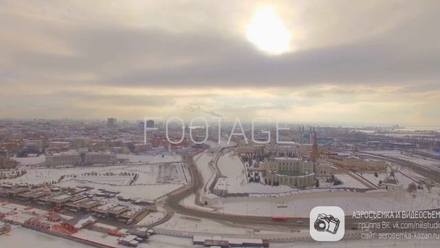 #2 Кремль зима, набережная (подъем) - Footage Аэросъемка Казань смотреть онлайн