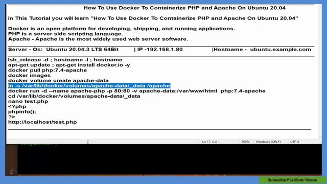 How To Use Docker To Containerize PHP and Apache On Ubuntu 20.04 смотреть онлайн
