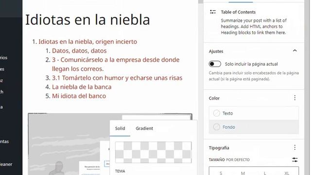 Bloque tabla de contenidos de Gutenberg en WordPress 6.1 смотреть онлайн