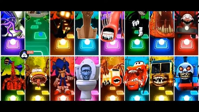Tiles Hop Vs Choo Choo Charles vs Oddbods vs Bus Eater vs Lightning McQueen | Tiles Hop EDM Rush смотреть онлайн