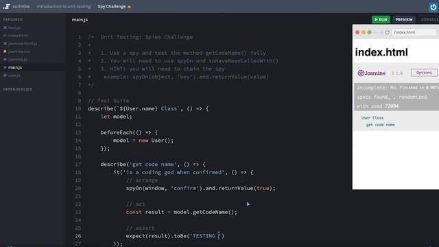Unit testing: Spy Challenge ?️ | Unit testing tutorial смотреть онлайн