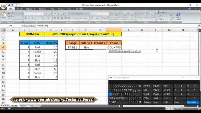 How to Count Numbers with 'Multiple Criteria' in MS Excel |Excel COUNTIFS Function#TECHNICAL_PORTAL смотреть онлайн
