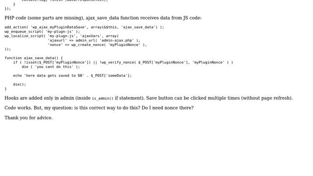 Wordpress: Saving custom data via ajax with nonces смотреть онлайн