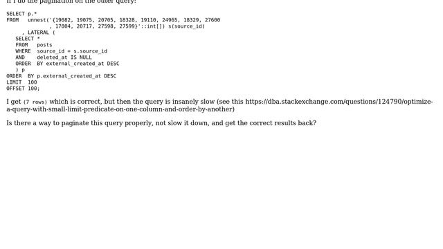 Databases: OFFSET and LIMIT on complex query смотреть онлайн