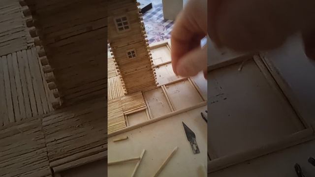 Как сделать пол из спичек в спичечном домике. How to make a floor from matches in a match house. DI смотреть онлайн