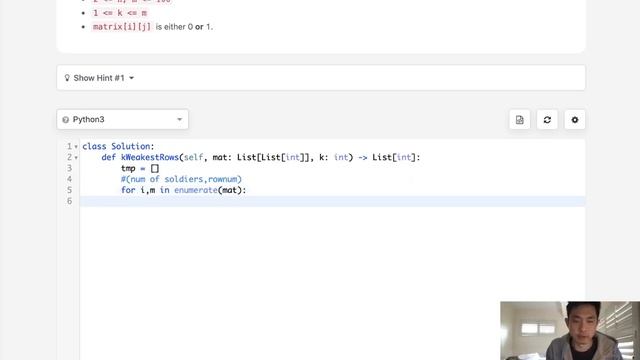 Leetcode - The K Weakest Rows in a Matrix (Python) смотреть онлайн