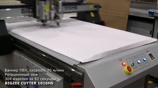 BIGZEE CUTTER резка баннера ротационным ножом. Одно изделие за 1/4 СЕКУНДЫ!!! смотреть онлайн
