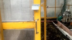 Пример поликарбонатной теплицы с раздвижной дверью