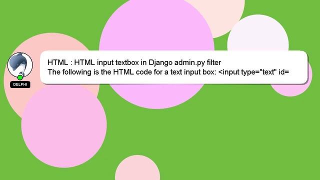 HTML : HTML input textbox in Django admin.py filter смотреть онлайн