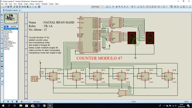Proteus 8 - Counter Modulo 47 смотреть онлайн