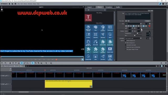 Adding Title Ticker - Magix Movie Edit Pro Plus Beginners Tutorial - Part 7 смотреть онлайн
