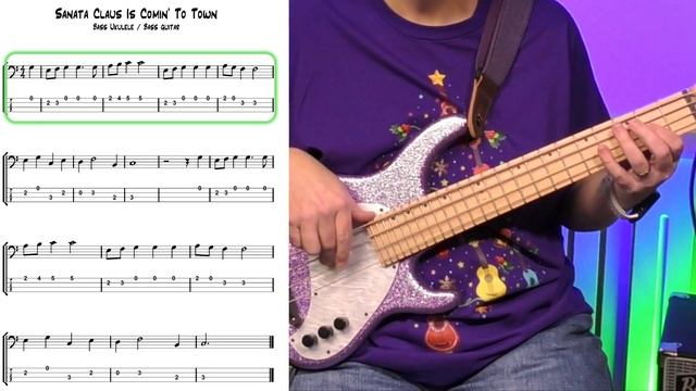 5 Easy Christmas Songs For Bass Ukulele & Bass Guitar смотреть онлайн