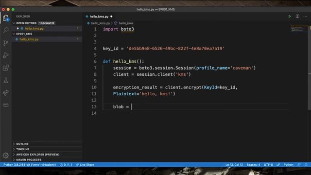 how to encrypt and decrypt with AWS KMS and Python - bite-size tutorial смотреть онлайн