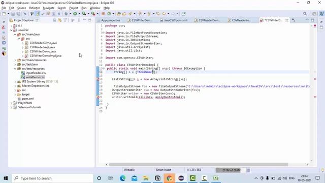 Write To CSV File in Java using Open CSV Library Write All method смотреть онлайн