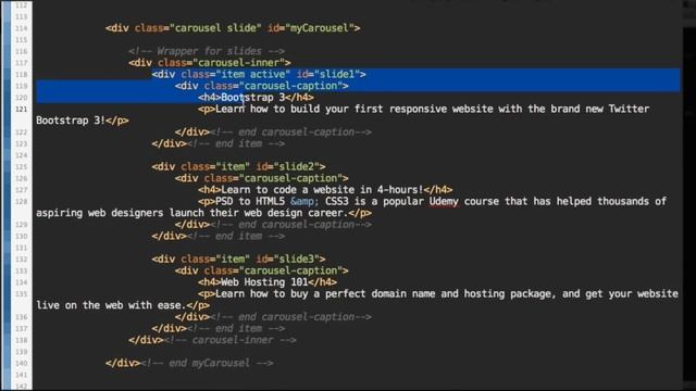 Code a Responsive Website with Bootstrap 3 - [Lecture 9] Coding the Carousel смотреть онлайн