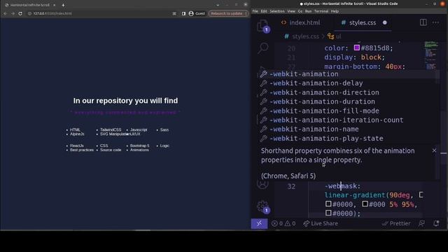 Horizontal Scroll HTML & CSS | Infinite Scrolling CSS смотреть онлайн