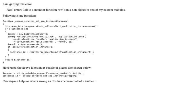 Drupal: Fatal error: Call to a member function raw() on a non-object in смотреть онлайн