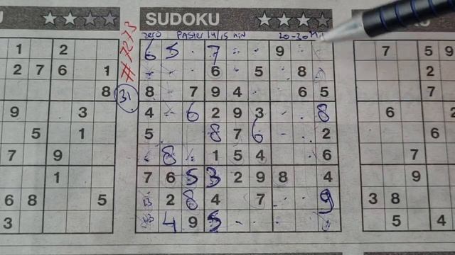 (#7273) Sunday Three Stars Sudoku puzzle. Bonus Extra edition 10-15-2023 Extra part 1 of 4 смотреть онлайн