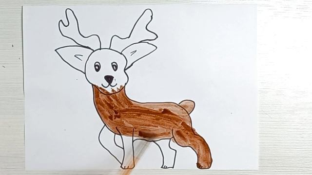 Bolalar uchun Kiyik rasm chizish | Drawing Deer for children | Рисование Олень для детей смотреть онлайн