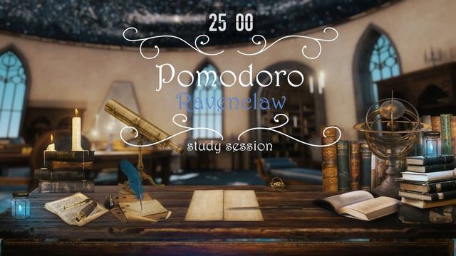 RAVENCLAW 📚 POMODORO Study Session 25/5 - Harry Potter Ambience 📚 Focus, Relax & Study In Hogwarts