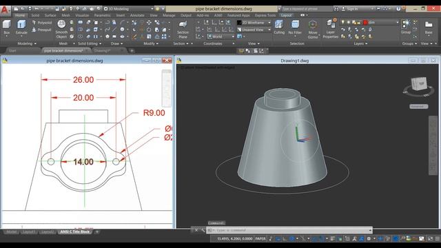 Mechanical exercise✦Autocad 3D✦Pipe Bracket смотреть онлайн