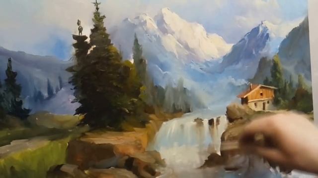 #34 Как НАРИСОВАТЬ ГОРНЫЙ ПЕЙЗАЖ. Пишем горы маслом смотреть онлайн