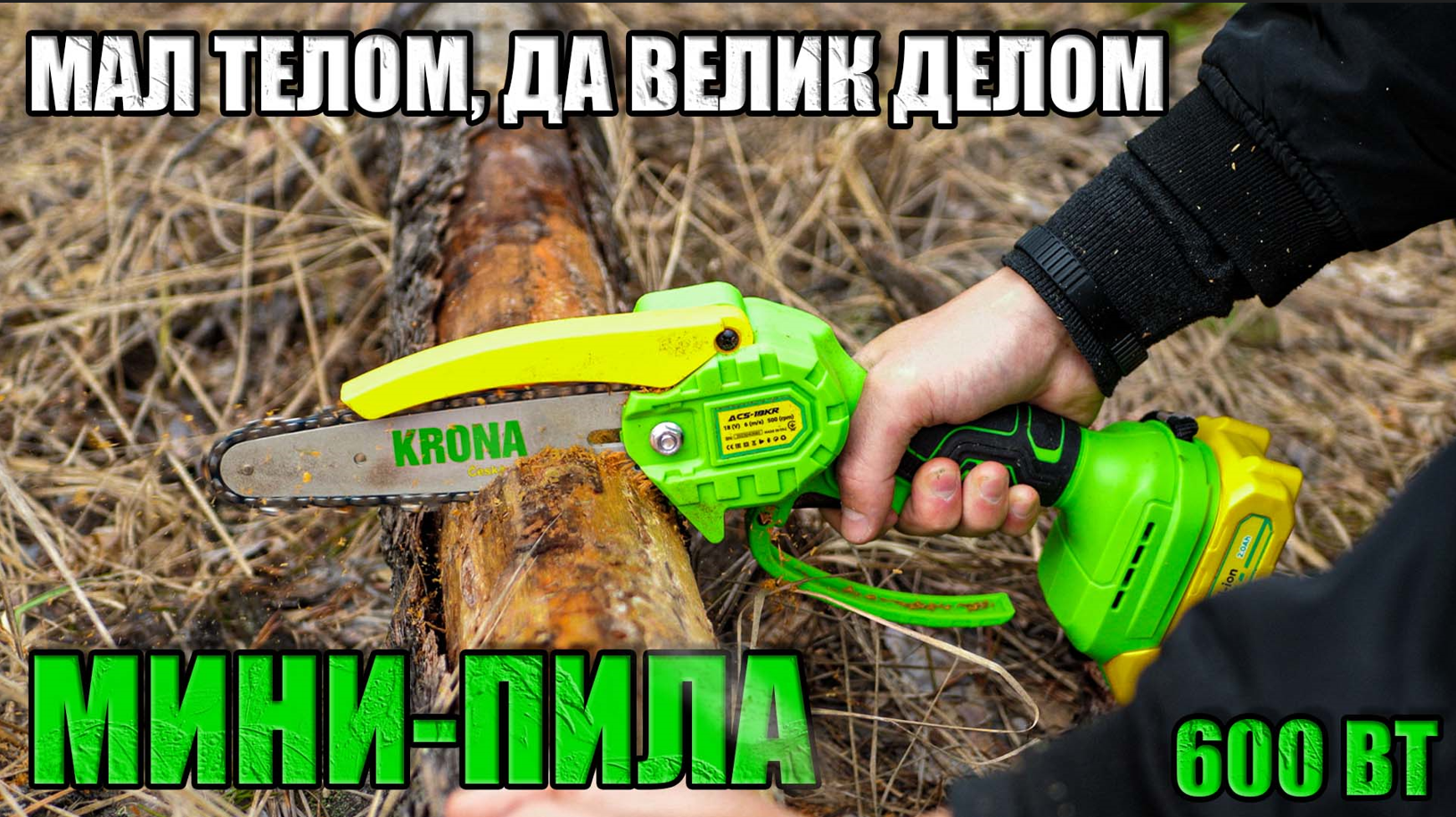 МИНИ АККУМУЛЯТОРНАЯ ПИЛА KRONA ACS-18KR. АККУМУЛЯТОРНАЯ ЦЕПНАЯ ПИЛА НА 18В. КУПИТЬ ПИЛУ ДЛЯ ДАЧИ смотреть онлайн