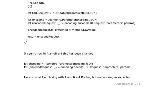 iOS : Alamofire 4 URL Request parameter encoding to JSON смотреть онлайн