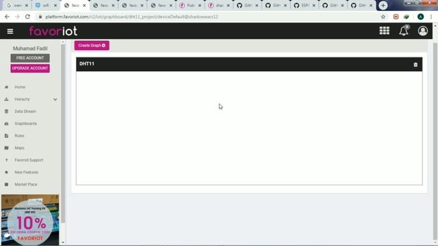 DHT11+WEMOSD1 SEND DATA TO FAVORIOT смотреть онлайн