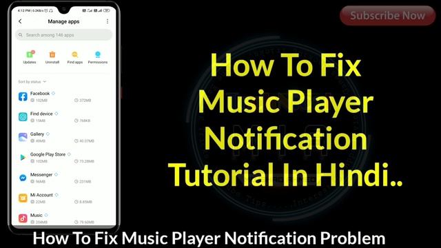 How To Fix Music Player Notification Not Showing On Status Bar /Notification Bar [Hindi] смотреть онлайн