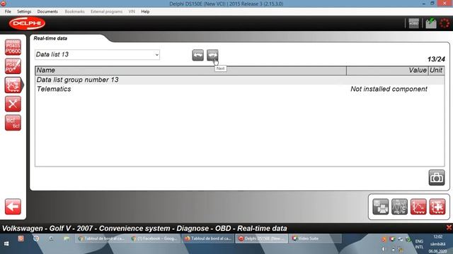 Delphi Ds150 - VW Golf Mk5 - Convenience System - Real Time Data смотреть онлайн