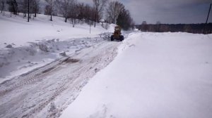 Грейдер чистит дорогу / Работа грейдера / Тайна тракториста.