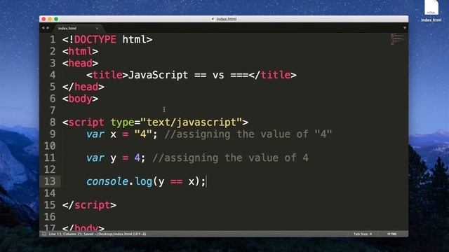 Difference between == and === in JavaScript смотреть онлайн