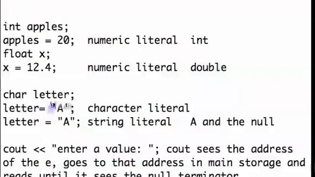 Literals numeric char and string смотреть онлайн