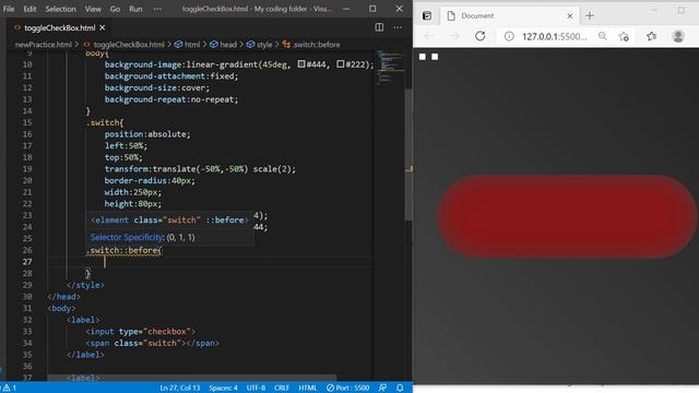 CSS Toggle Switch Animation(Pure CSS And HTML) смотреть онлайн