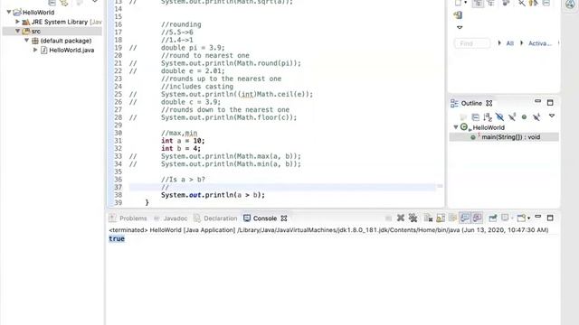 Java Class 2 - Conditionals and more Math and math comparisons смотреть онлайн