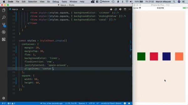 React Native Tutorial - Styling #5 - Justify Content, Align Items and Align Self