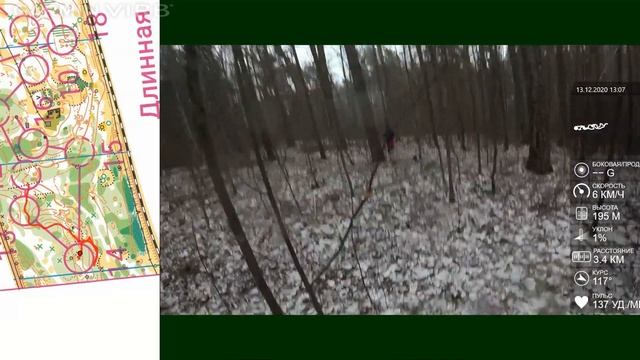 Спортивное ориентирование (headcam orienteering) - Карта без дорог и троп! Ужасные ошибки! 13.12.20 смотреть онлайн