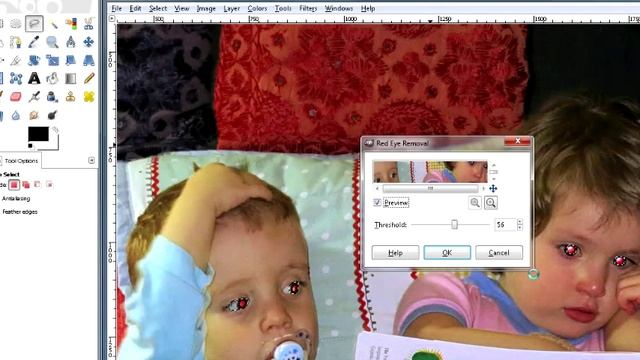 Gimp Cute Baby Tutorials 08: Redeye Removal смотреть онлайн