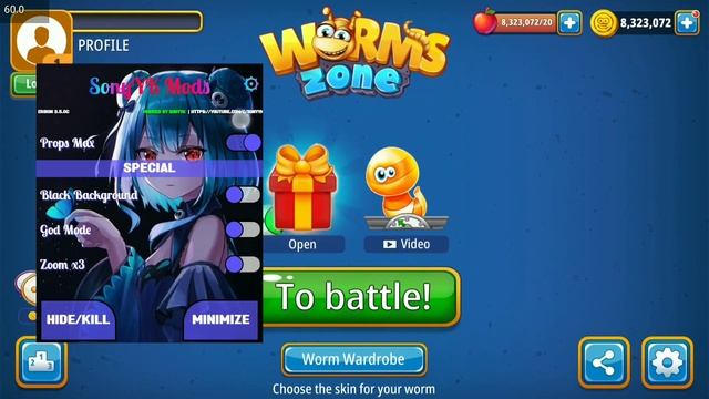 WormsZone.io - Hungry Snake V3.5.0c - Mod Menu | God Mode, Props Max, Unlock Skins, Zoom, No Ads смотреть онлайн