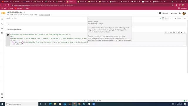 Prime Number Tester Python Code in Google Colab смотреть онлайн