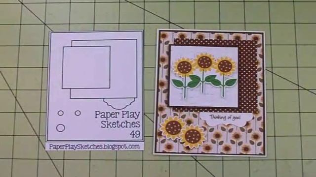 CARDZ TV SUNFLOWER "THINKING OF YOU" CARD ~ PAPER PLAY SKETCH #49 смотреть онлайн