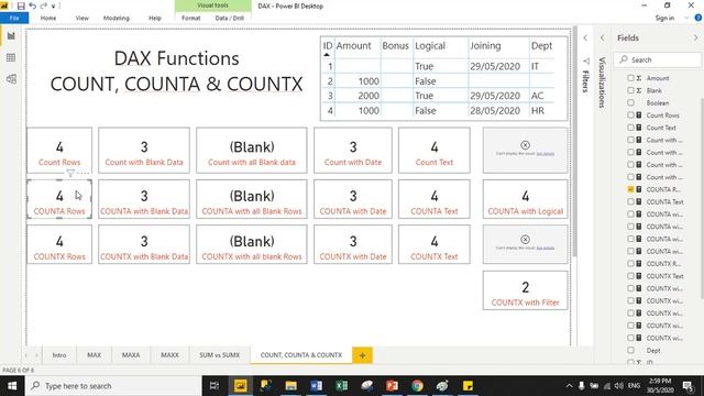 23 - COUNT, COUNTA & COUNTX DAX functions in Power Bi смотреть онлайн