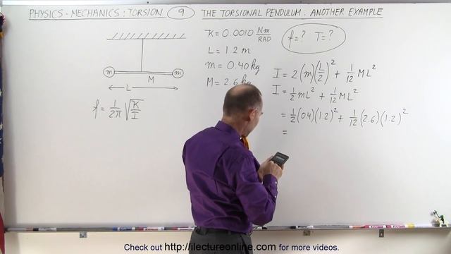 Physics 16.6  Torsion (9 Of 14) The Torsional Pendulum: Another Example