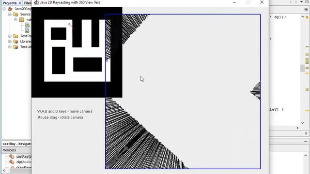 [Java 2.5D~3D?] from scratch - 2D Raycasting with 3D 360 View Test смотреть онлайн