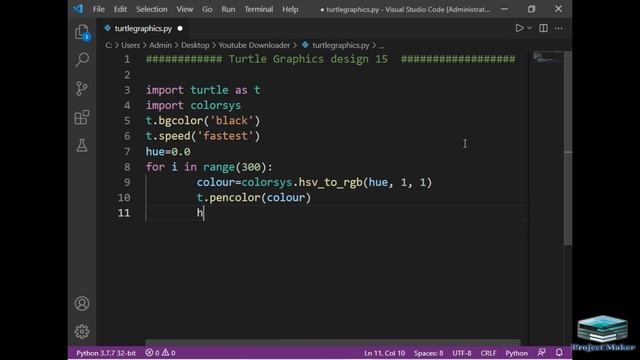 python turtle graphics tutorial || #design15 || Python graphics смотреть онлайн