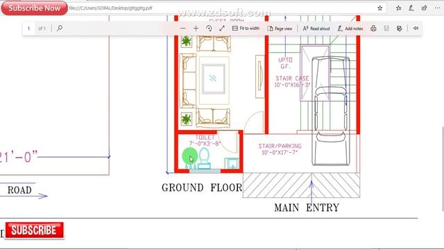 21'-0"x42'-0" House Map |3 Room House With Car Parking | Gopal Architecture смотреть онлайн