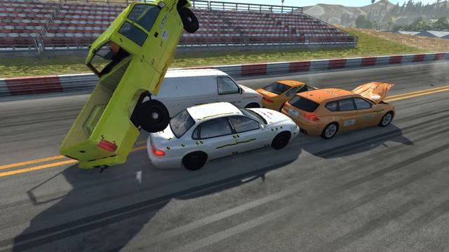 BeamNG.drive | Rolling Over Static Vehicles | Slow Motion Crash Test смотреть онлайн