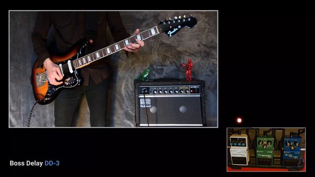Fender VI played as a guitar with three classic Boss pedals. смотреть онлайн